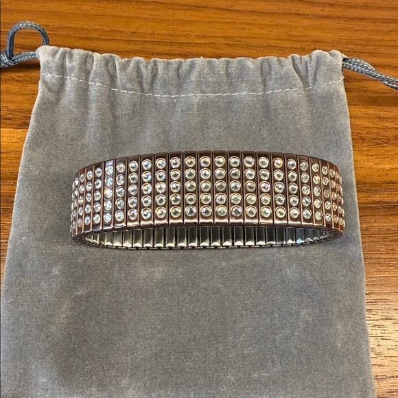 Swarovski Rose Gold and Crystal Stretch Bracelet/Watch Band Style - Picture 1 of 3